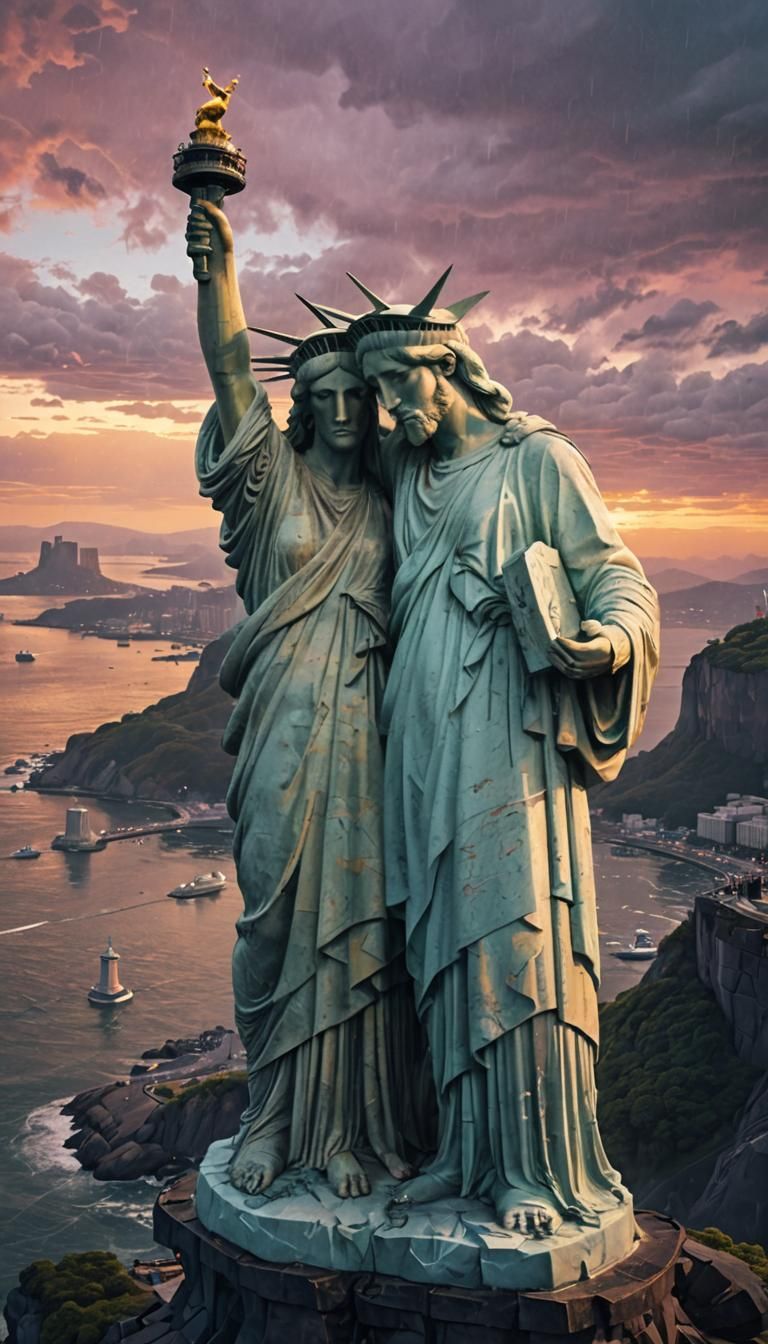 Christ the Redeemer and Statue of Liberty