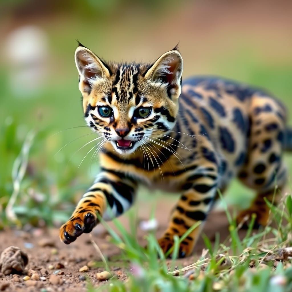 Sleek Black-footed Cat Roams Southern Africa's Wild