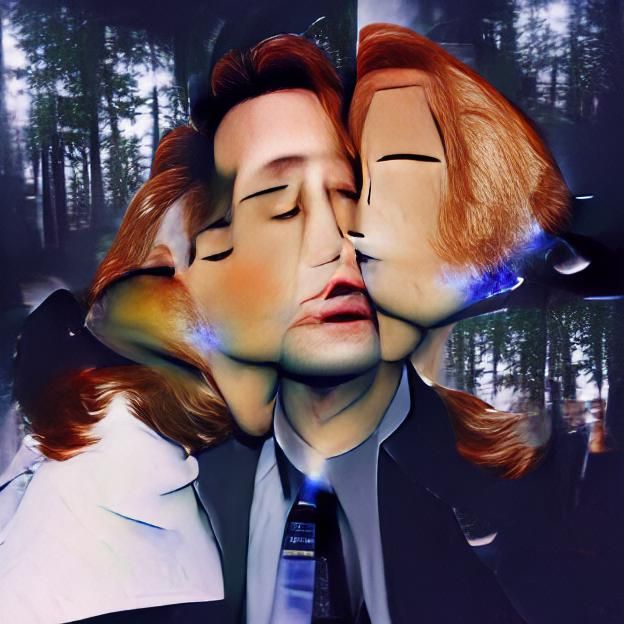 Fox Mulder and Dana Scully Kiss