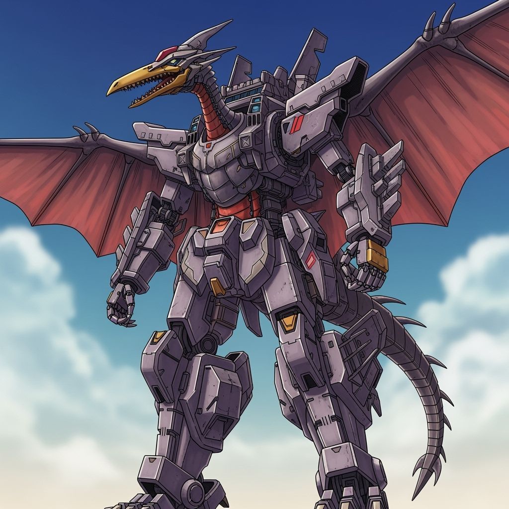 Colossal Predasaur Mecha Combining Dino-Truck and Pteranodon...