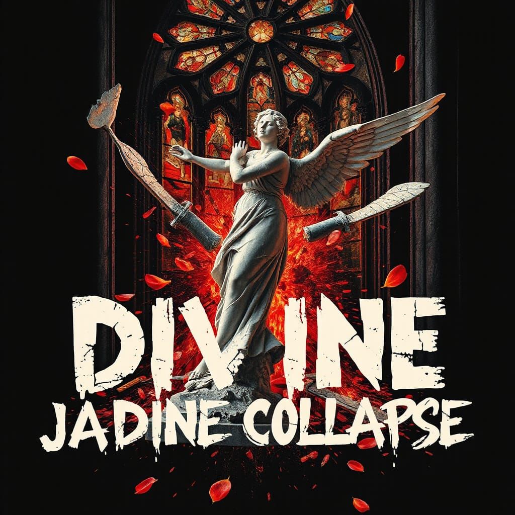 Cracked Marble Angel's Divine Collapse