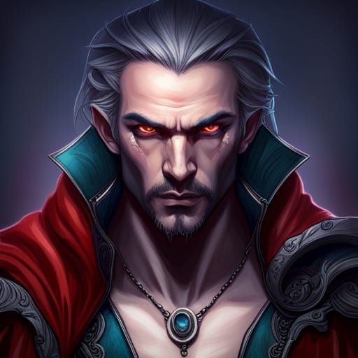 Dracula Portrait in Art Nouveau Style