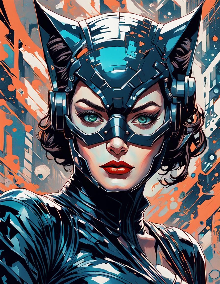 Cat Woman in the Cyberworld