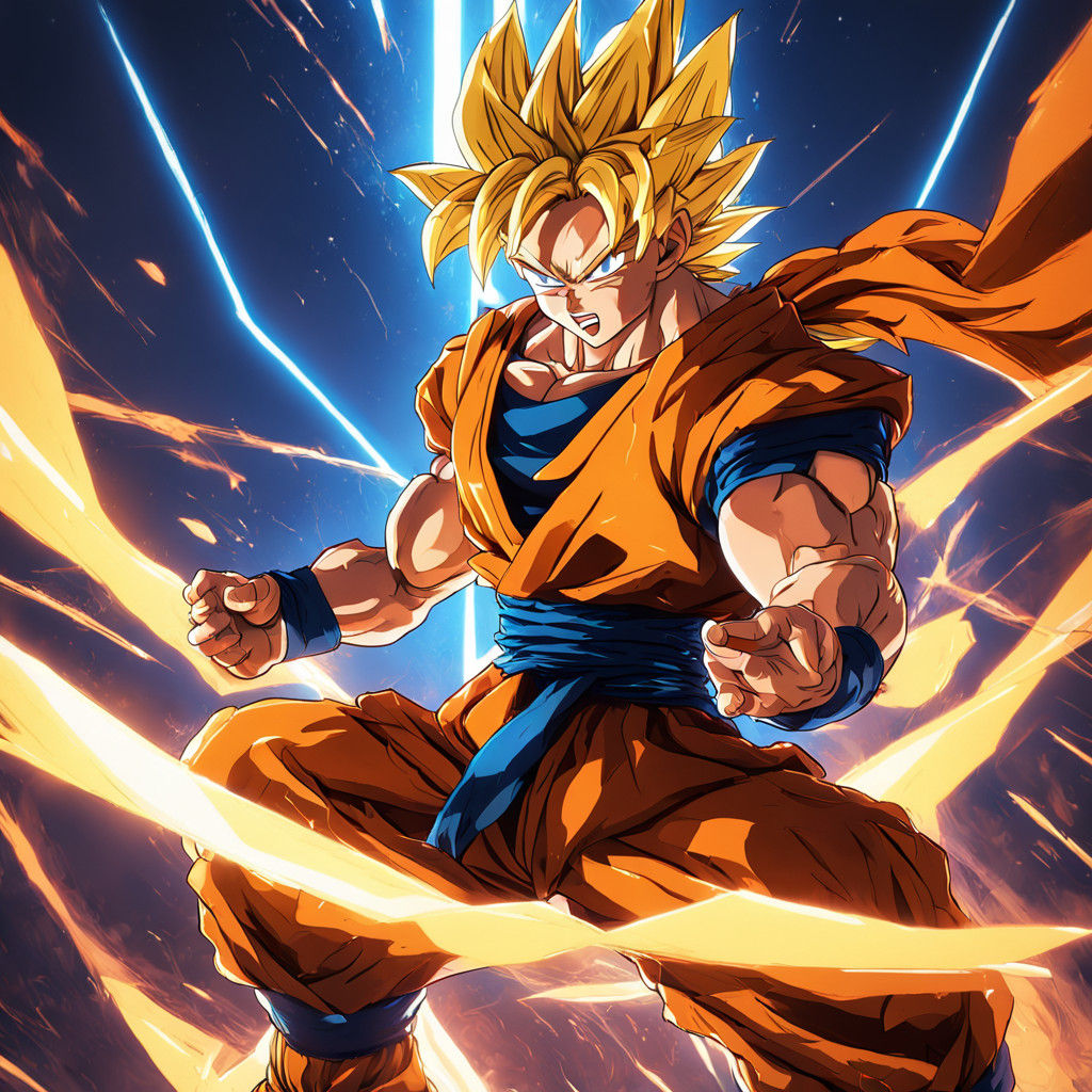 Spectacular Anime-Inspired Concept Art of Goku in Dramatic P...