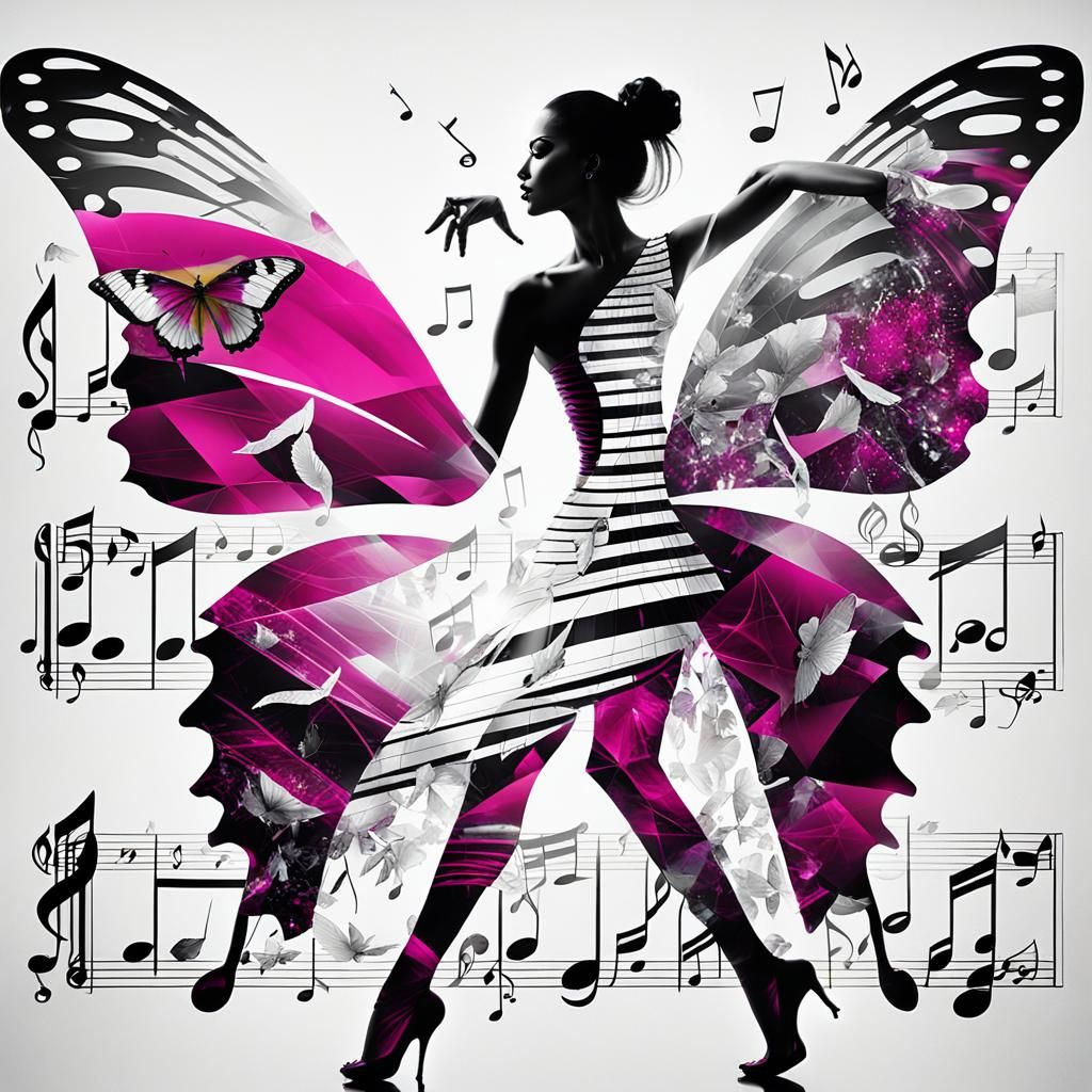 Surreal Vogue-Style Fashion with Musical Instruments