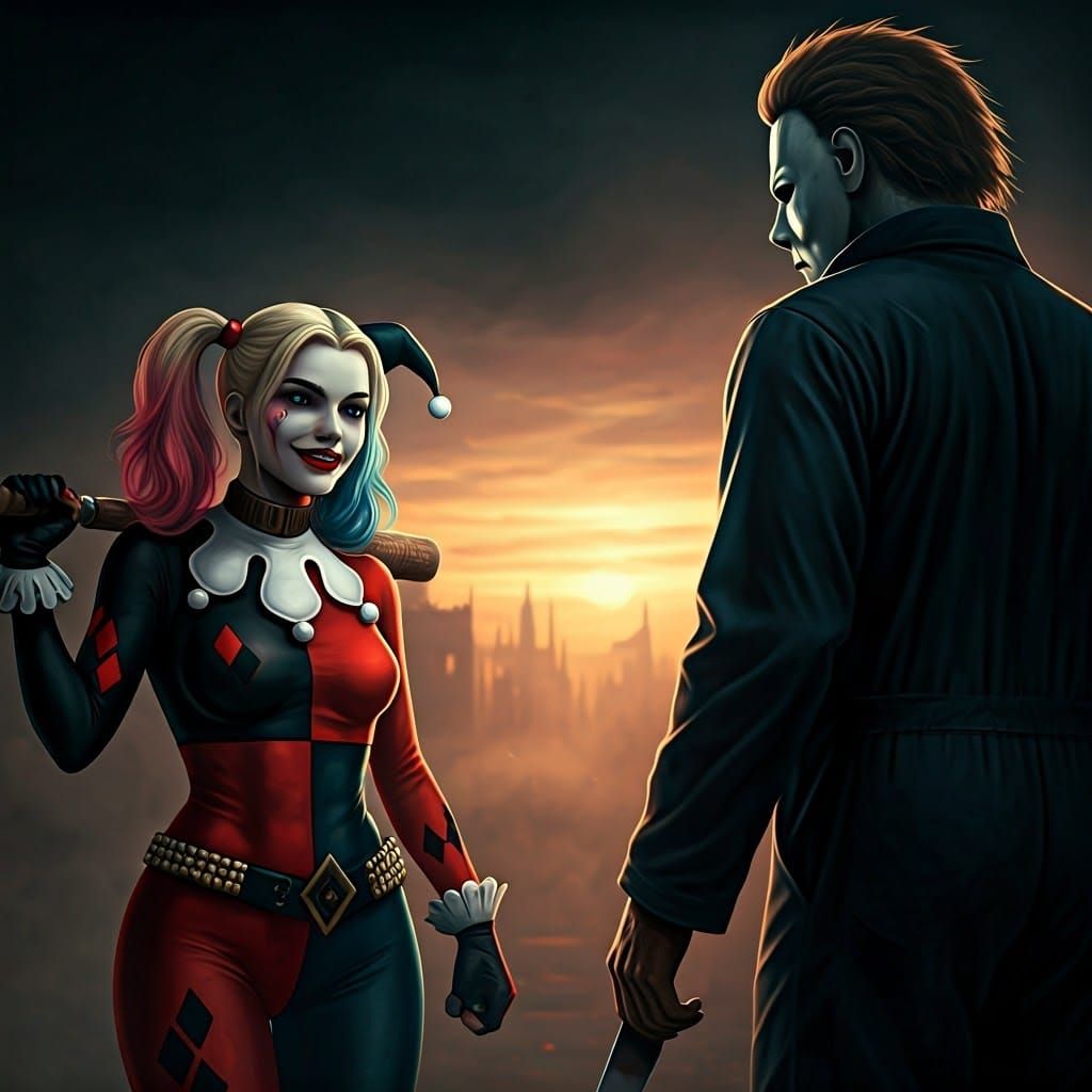 Harley Quinn vs Michael Myers: Halloween Film Noir