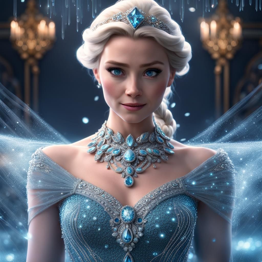 Woman in Sparkling Dress: Digital Matte Painting