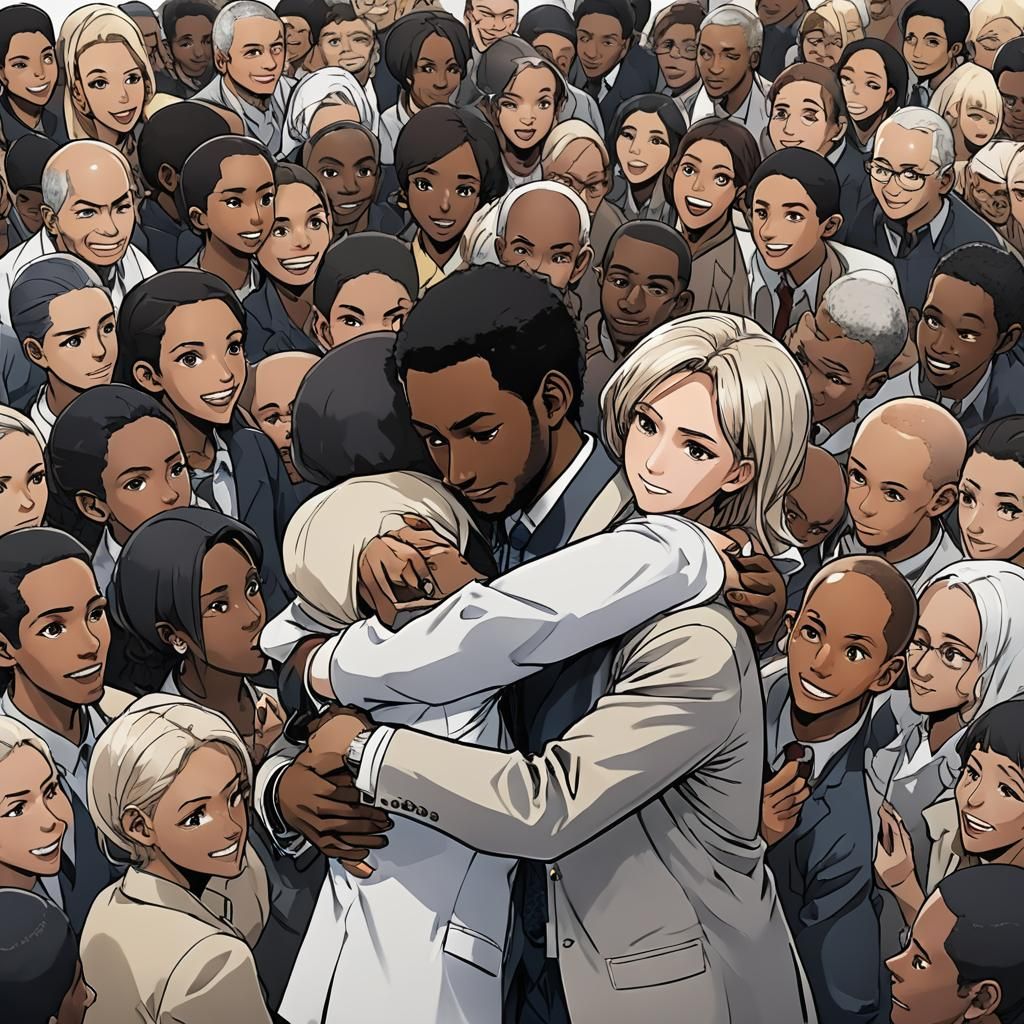 Netanyahu Hugs in Anime Style