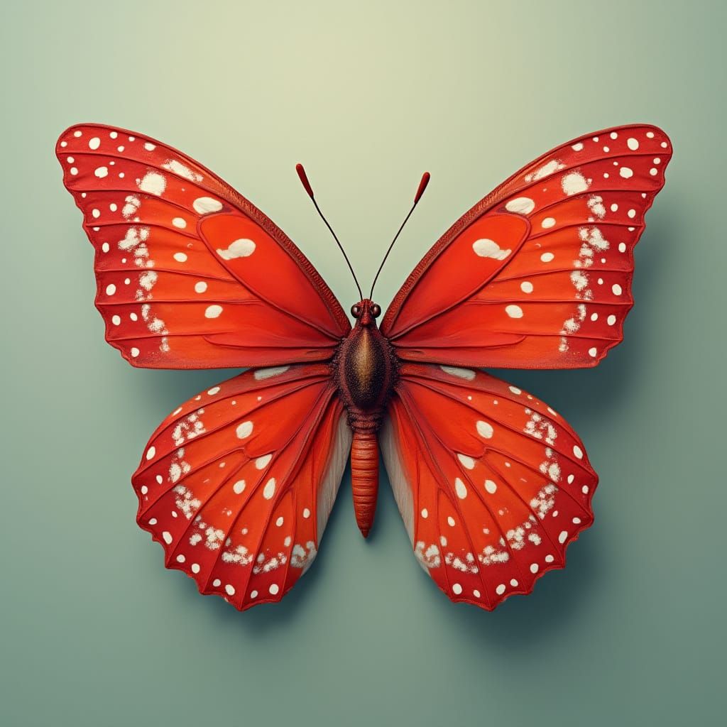 Red and White Polka Dot Butterfly