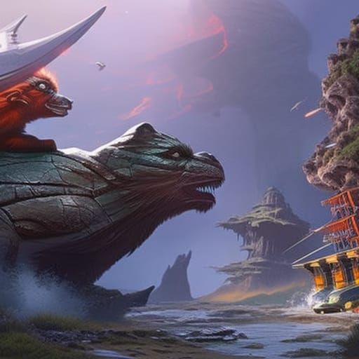 Animals in Sci-Fi Environment: Hyperrealistic Concept Art