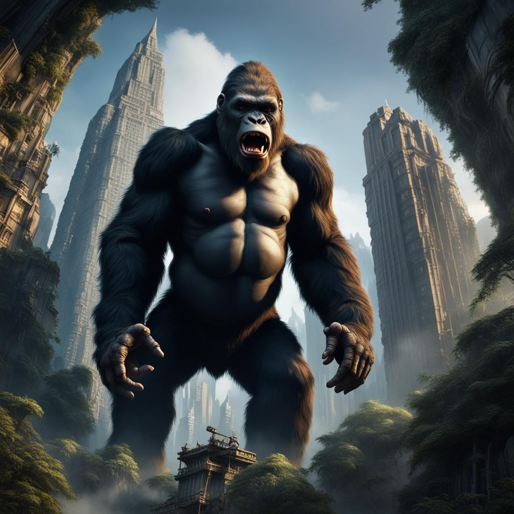 Detailed King Kong Matte Painting in 8K