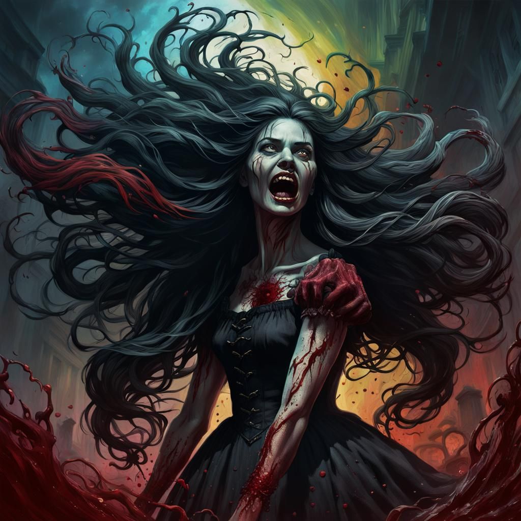 Nightmare Vines Enveloping Beautiful Women: Hyperrealistic A...