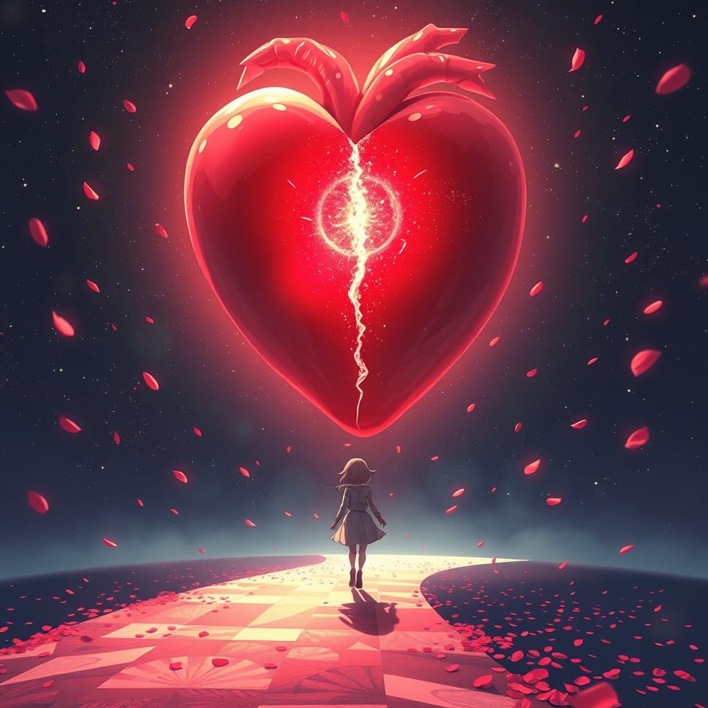 Ethereal Anime Character Escapes Fractured Heart