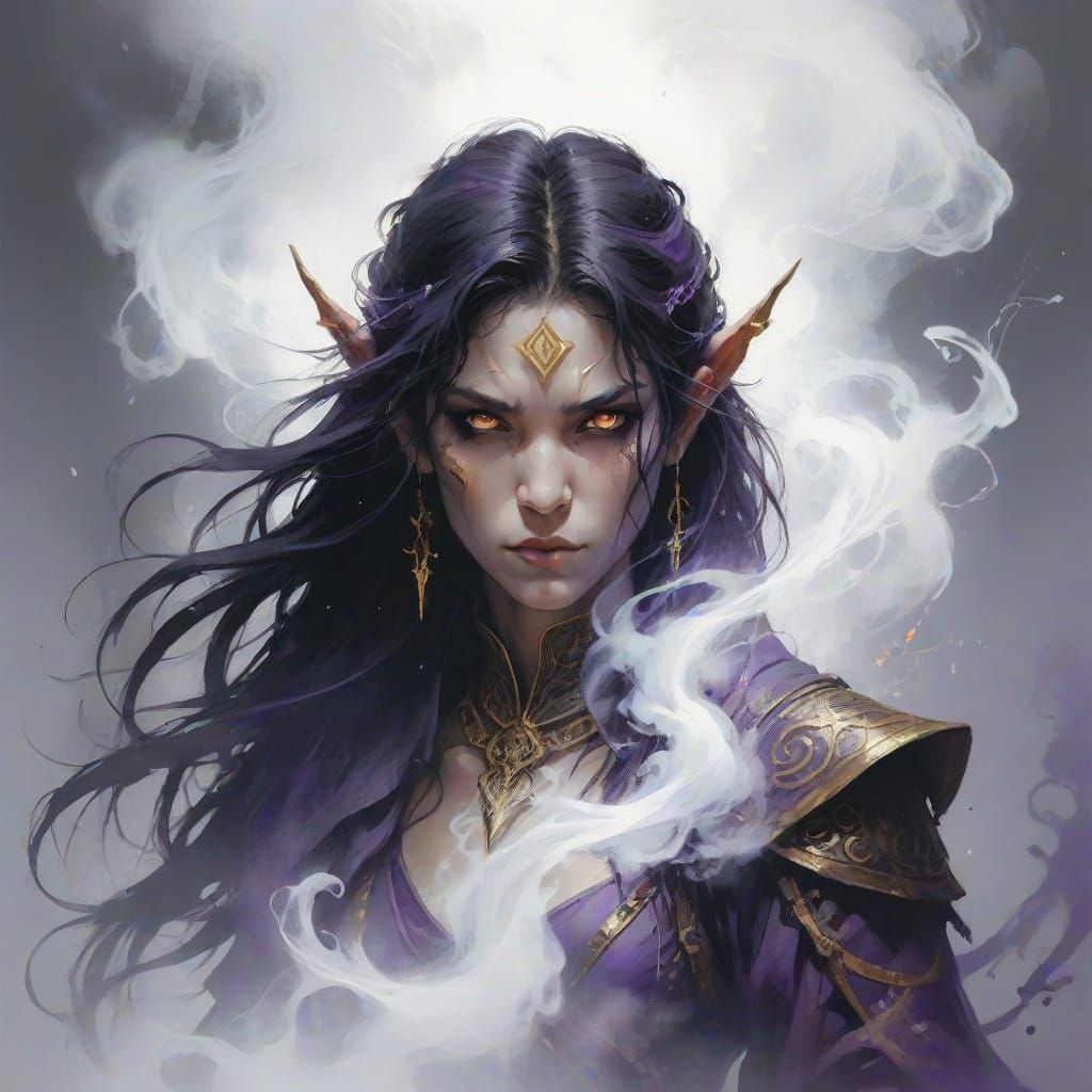 Dark Elf in Mystical Rutilant Glow