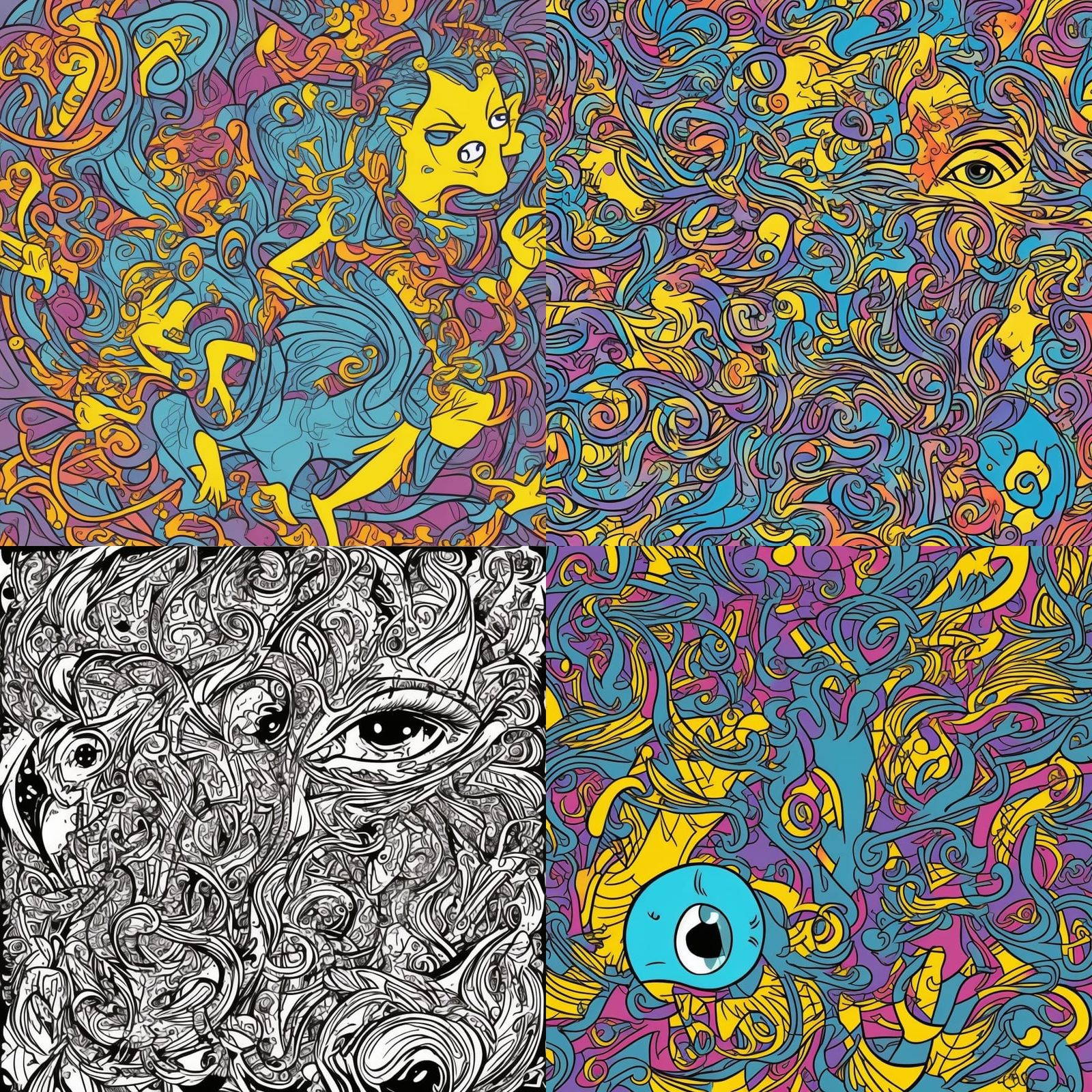 Bright Cartoon Characters in Urban Street Style