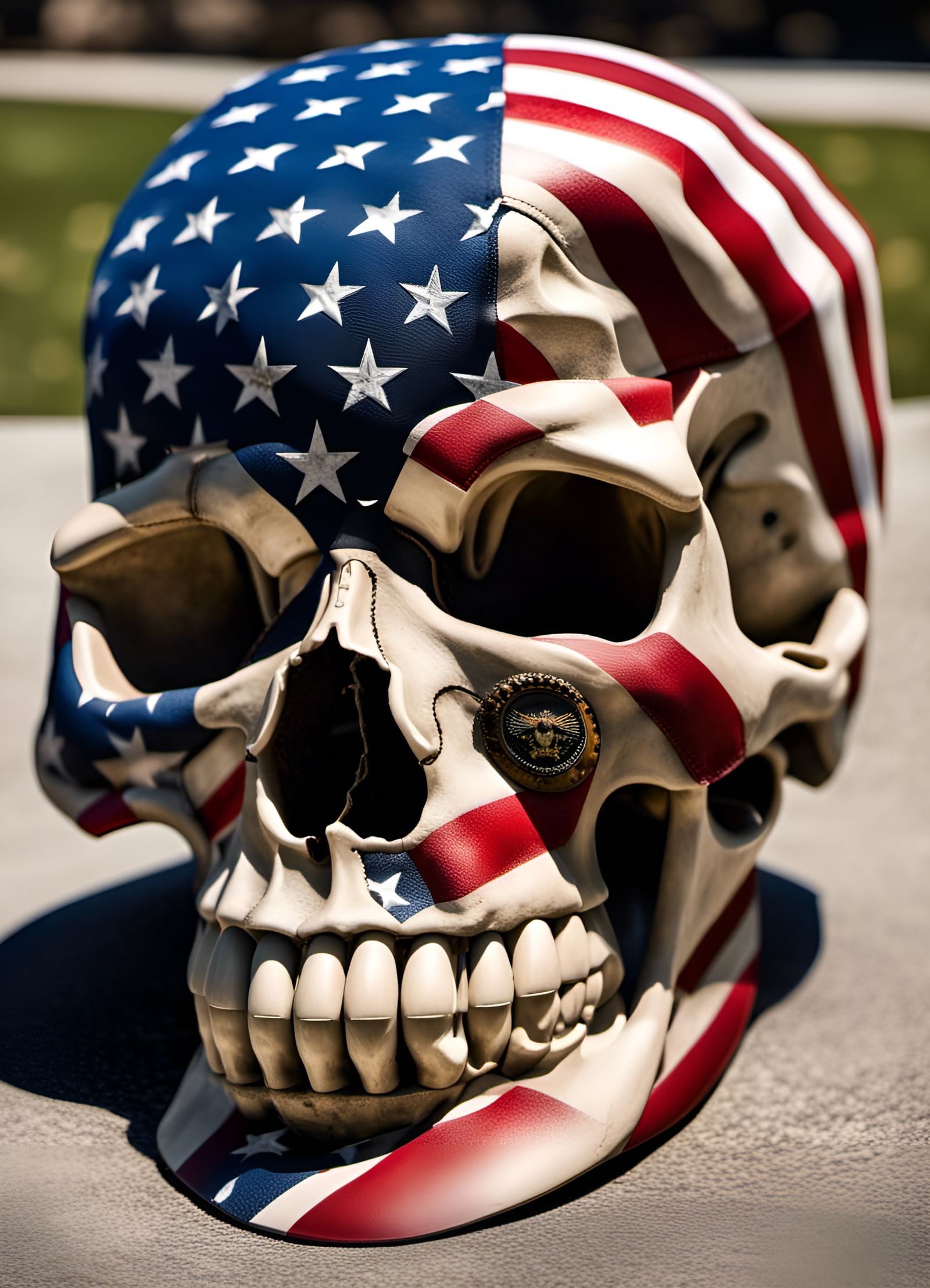 Skull Built from US Army Soldiers and Flag