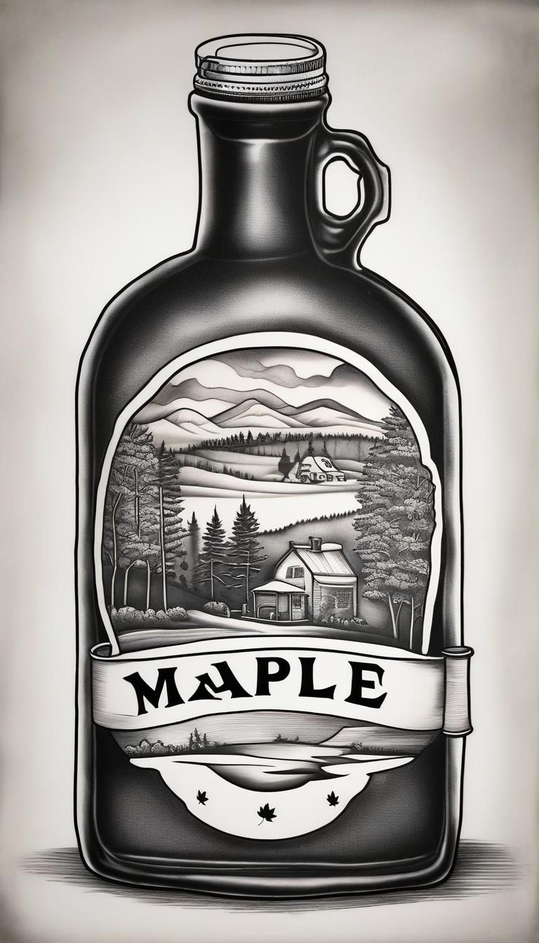 Vermont Maple Syrup Container Tattoo Design