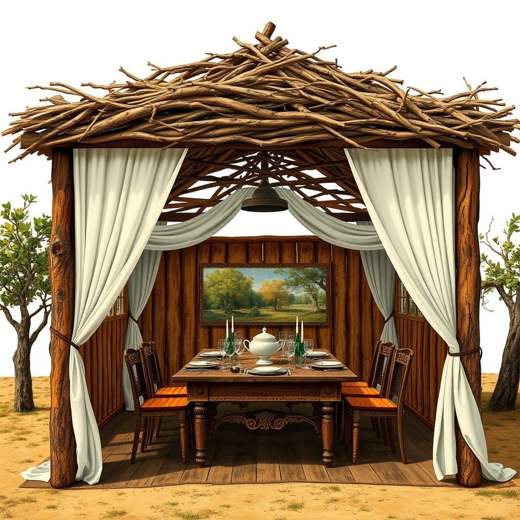 Jewish Succah Interior and Branch Roof, Renaissance Style
