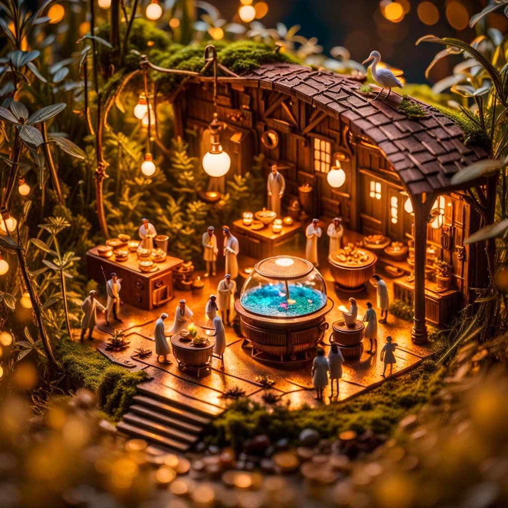 Detailed 3D Microcosm Party in Stork's Nest