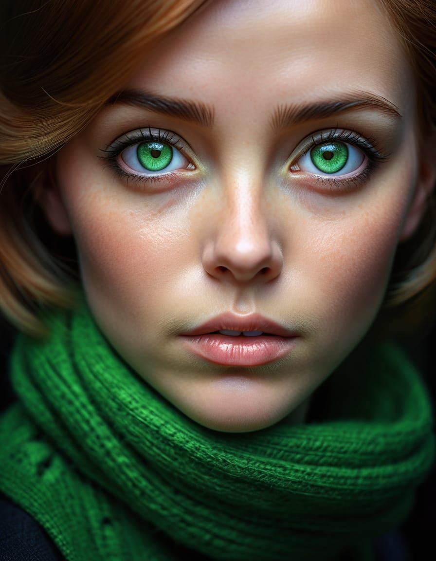 Surreal Portrait of a Woman with Breathtaking Green Eyes in ...