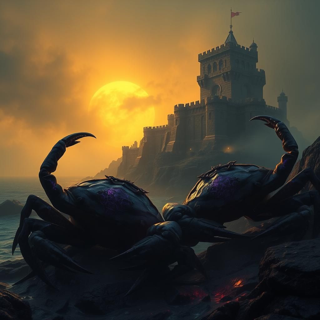 Coastal Fortress Guarded by Giant Crabs