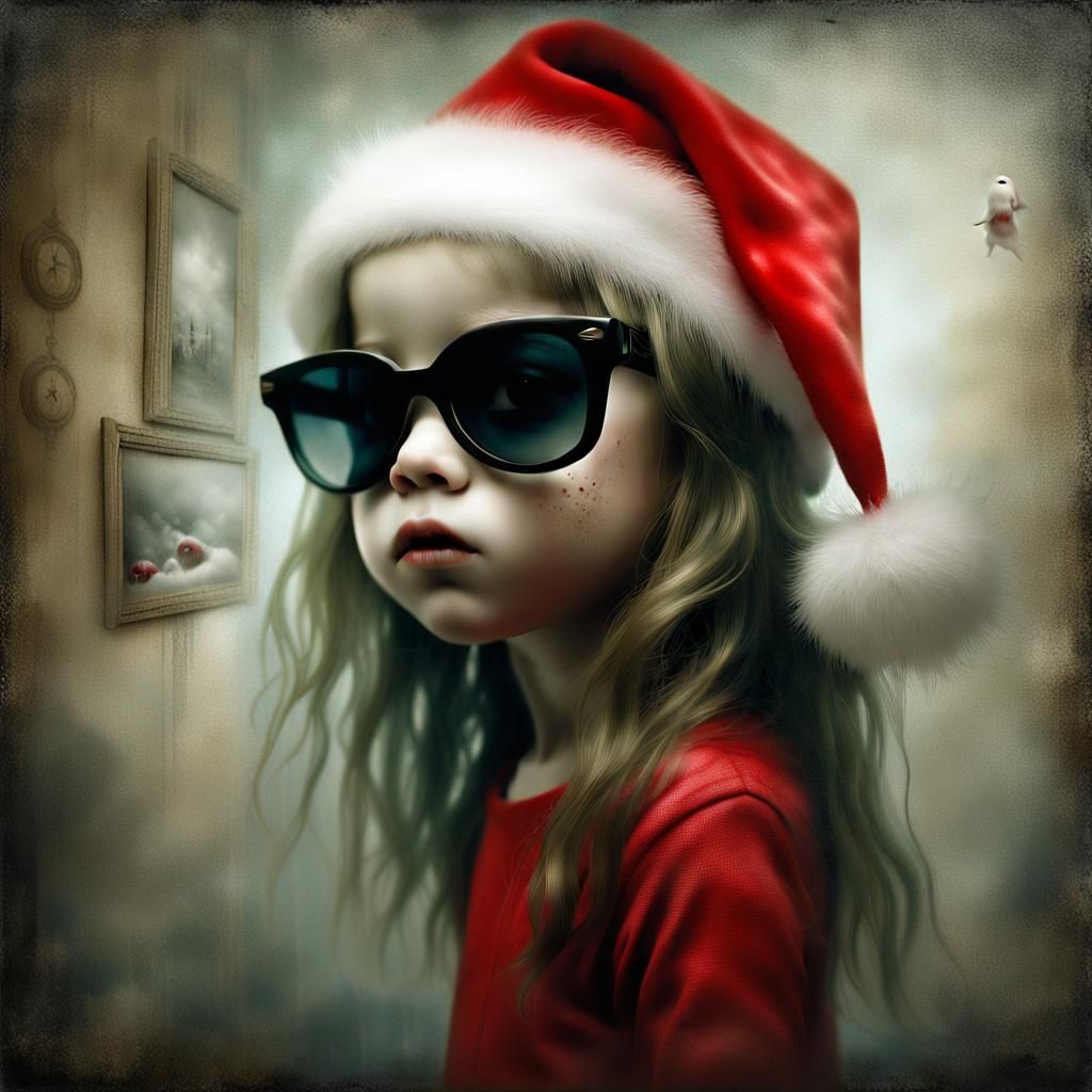 Girl Watches Santa Rampage: A Haunting Photograph