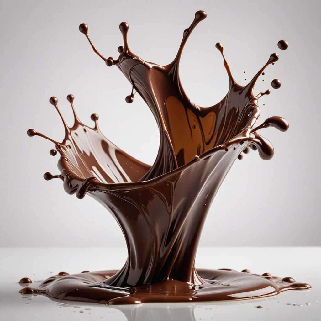 Swirling Milk Chocolate Splash in High Contrast