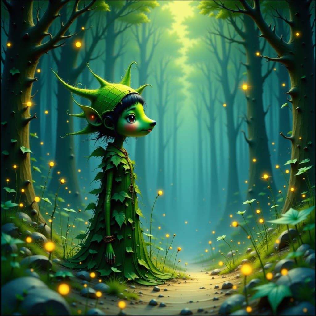 Enchanting Kodama in Forest, Inspired by Fantasy Art