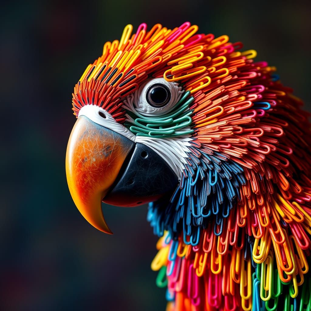 Paper Clip Parrot