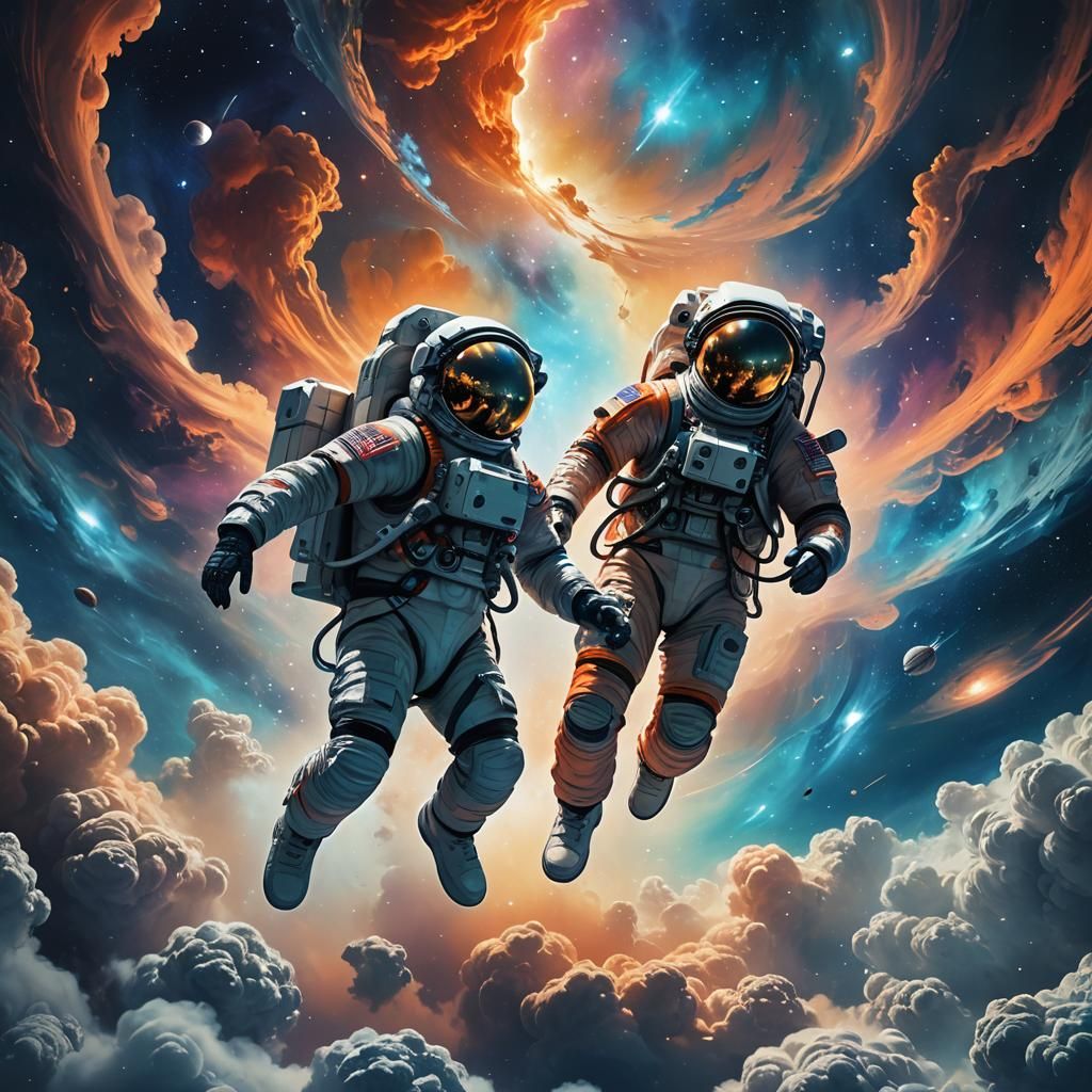 Astronaut in Space: Surreal Sci-Fi Concept Art