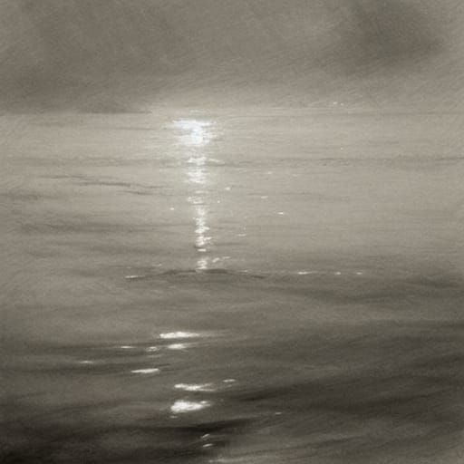 Ocean Algae: Hyperdetailed Charcoal Pencil Sketch