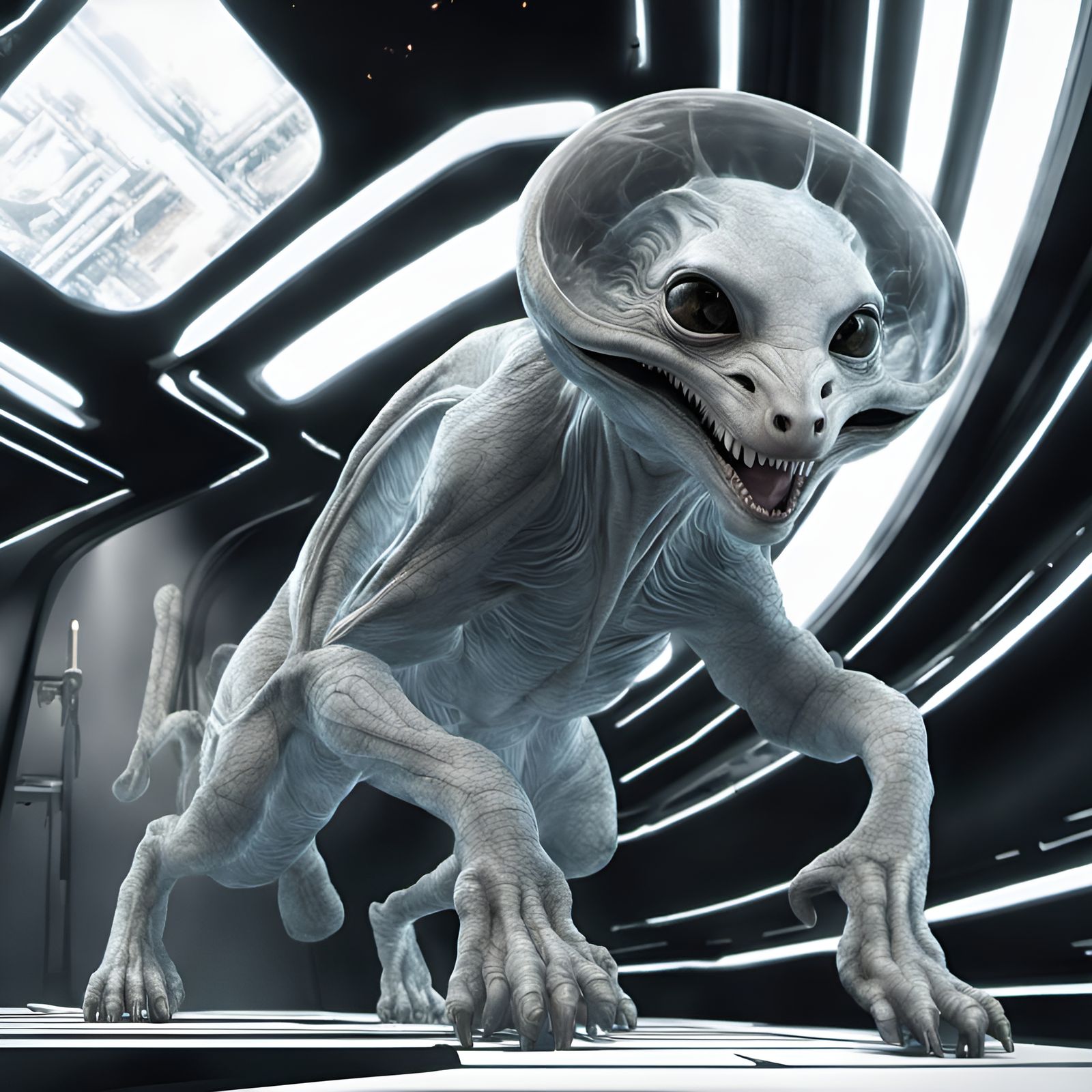 Detailed Alien Pets Smile in Bizarre Magical Realism