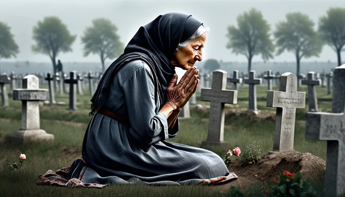 Rural Woman's Prayer at War Cemetery