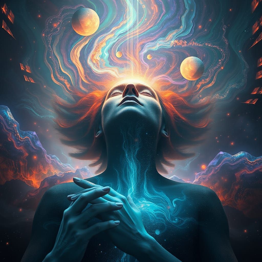 Mystical Adept Introspection in Surreal Matte Painting