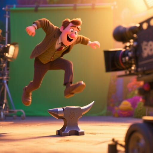 Comedic Actor Trips on Anvil in Pixar-Style Movie Blooper