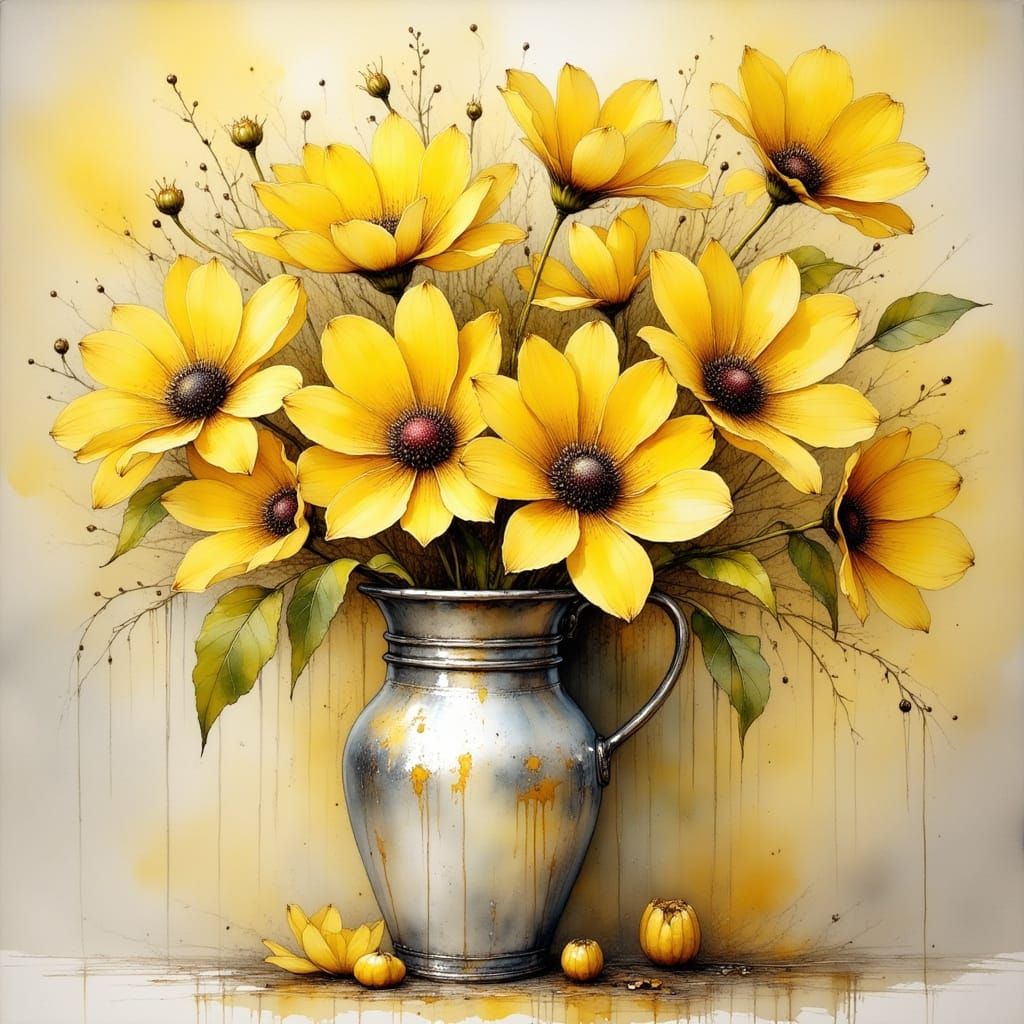 Yellow and silver