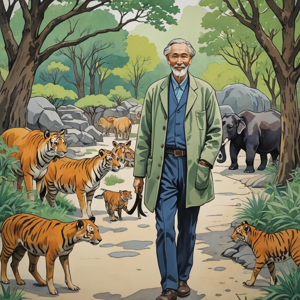 The artist Roerich visits a Zoo in China. He walks through t...