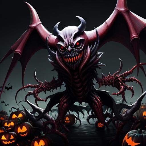 Scream Mask Demon with Many Limbs, Fisheye Lens