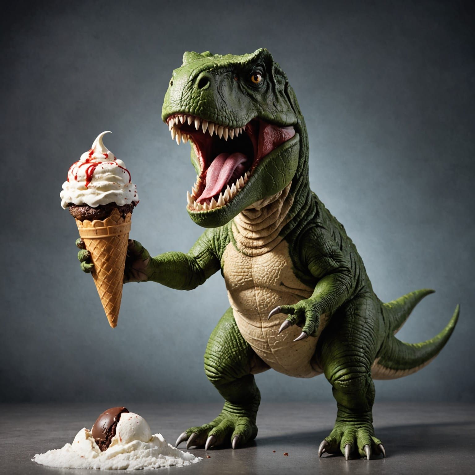 T-Rex Frustrated by Elusive Ice Cream