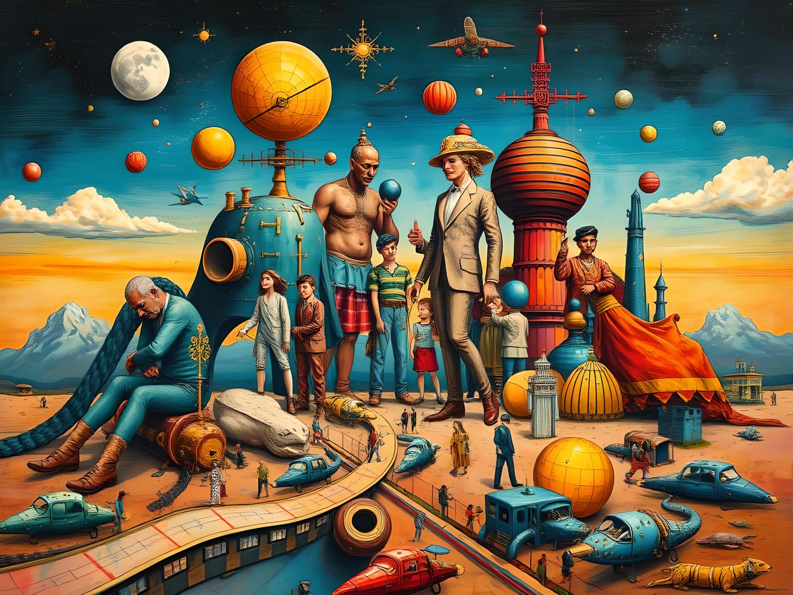 Modern Surreal Mixed Media Abstract