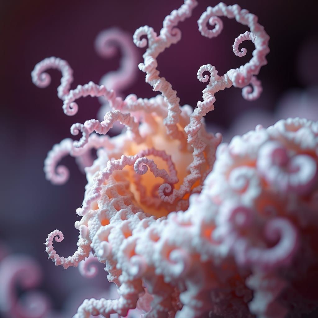 Mystical Fractal Creature with Ethereal Tendrils