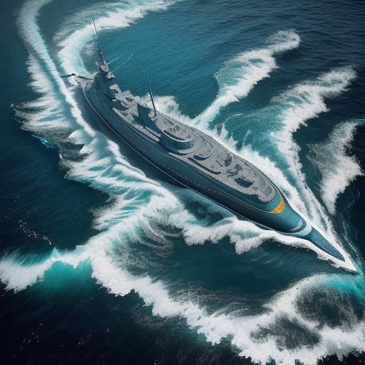 A pixelated submarine navigating through an ocean of sparkli...