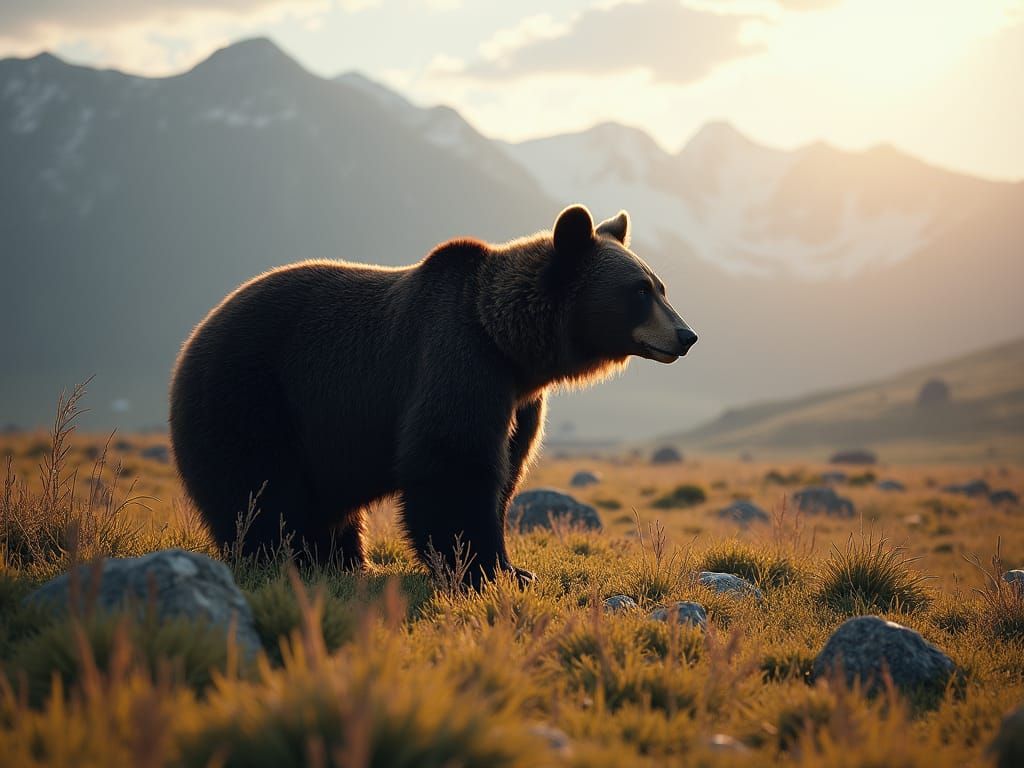 Hyper Realistic Black Bear in Alaska's Sunshine