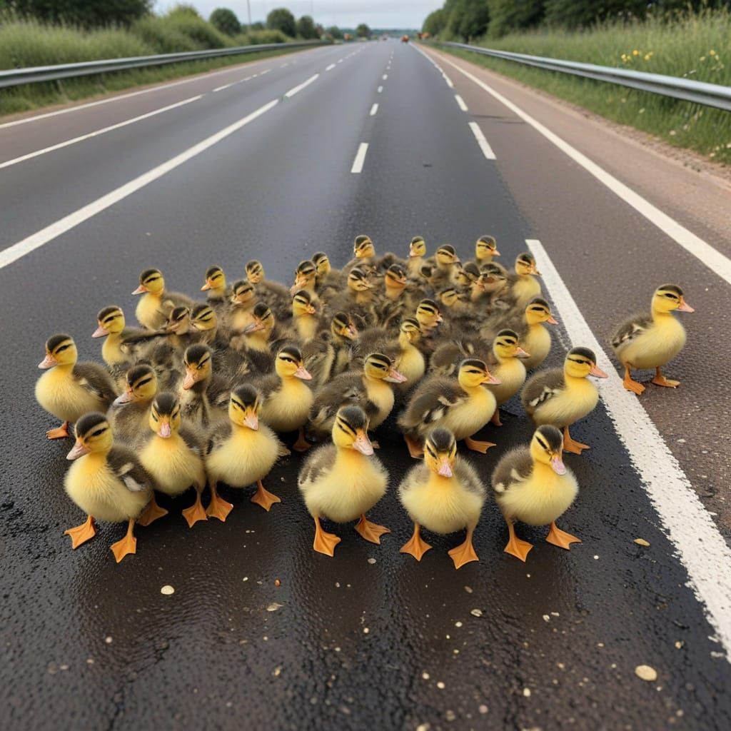 Thoughtful lorry drivers slowed down to help save a dozen ducklings left orphaned on the M1.

Brinsley Animal Rescue in ...