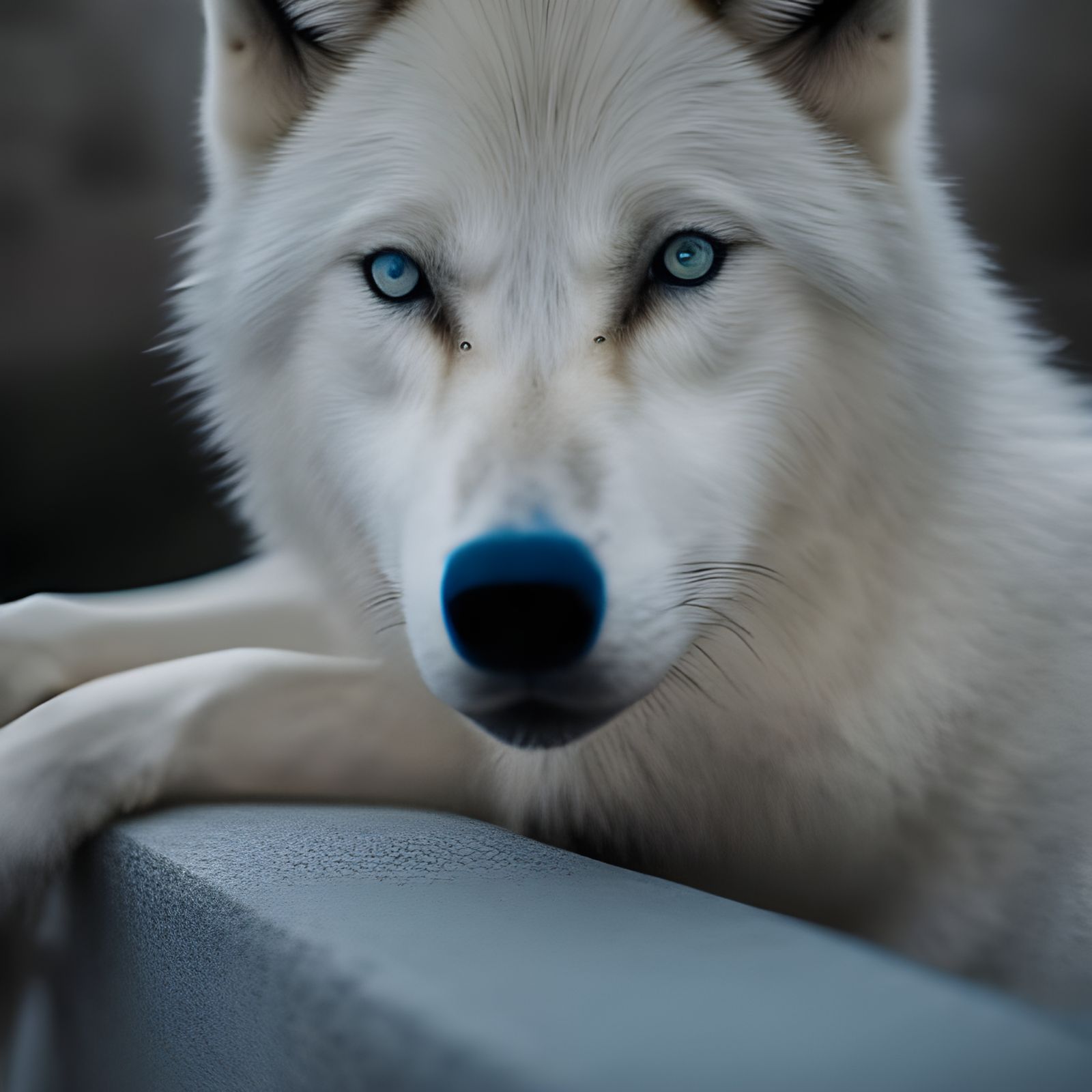 White Wolf Portrait in High Resolution
