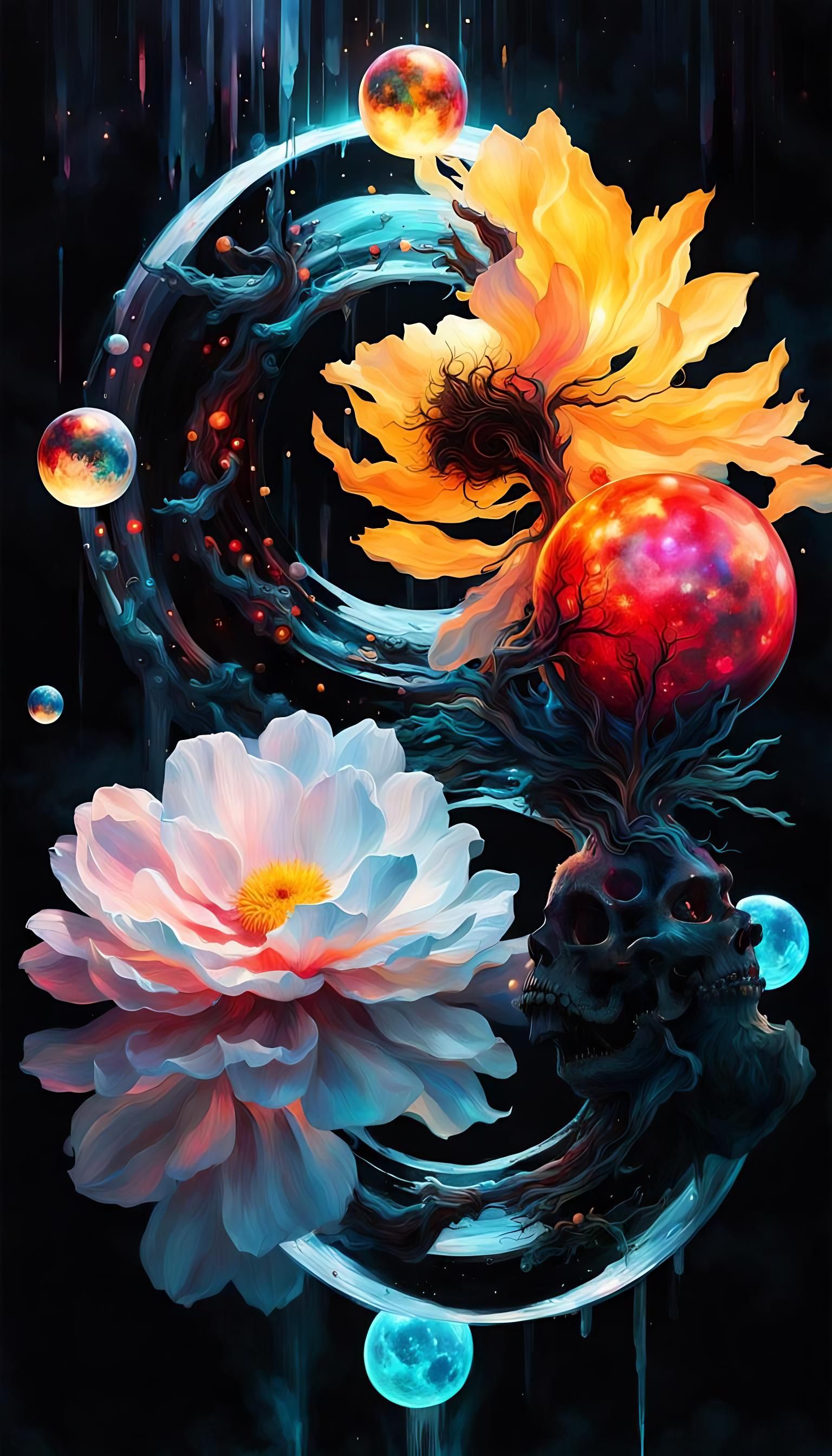 Jin-yang, happy-joy-life and sorrow-hate-death