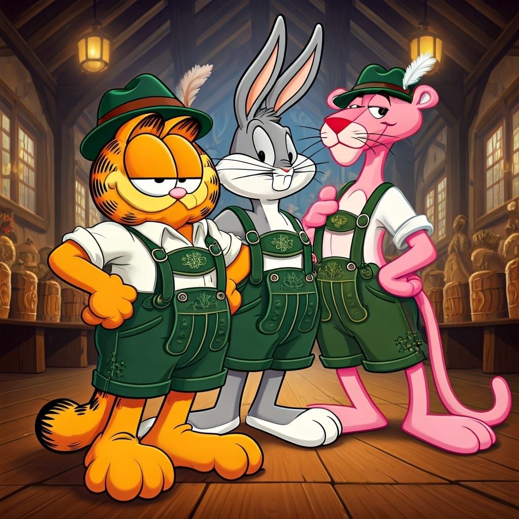 Cartoon Characters Celebrate Oktoberfest in Bavaria