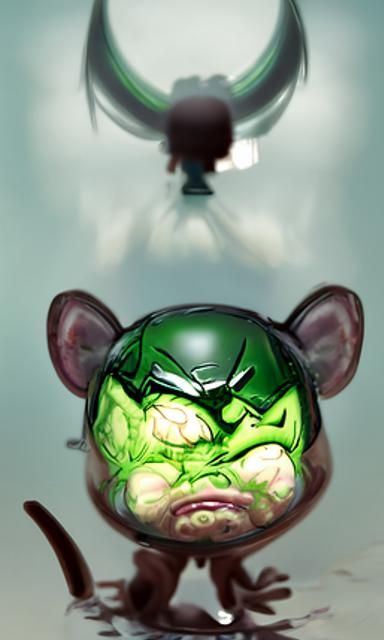 Angry Mouse Hulk: Chibi Superhero Concept Art