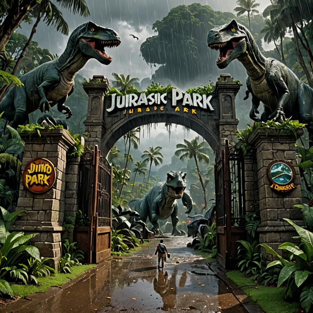 Epic Entrance to Jurassic Park