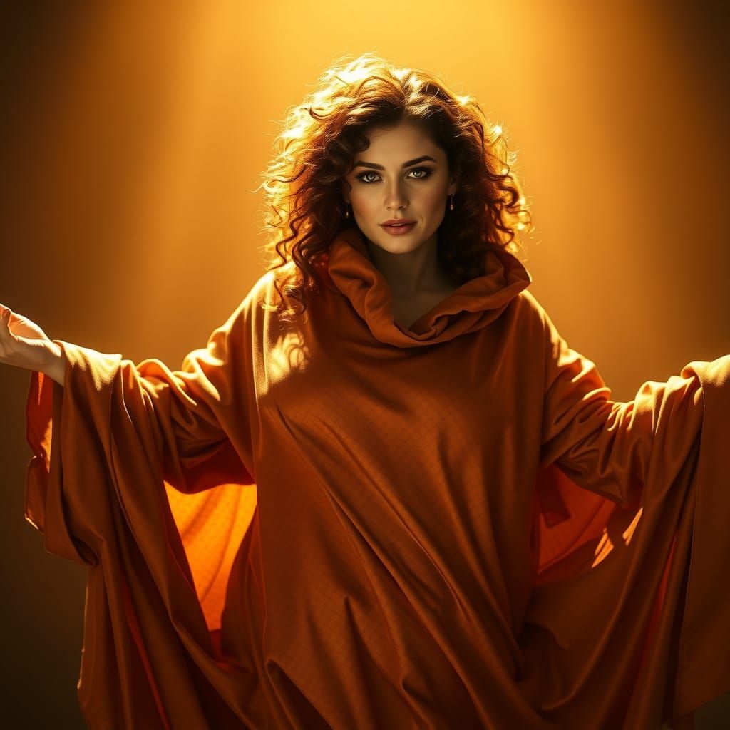 Sensual Goddess in Velvet Cloak, Baroque-Inspired